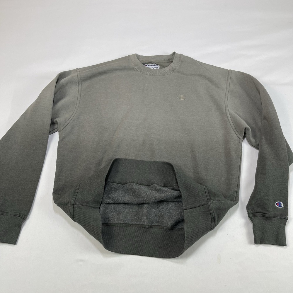 Champion Sweatshirt Dip Dye Men's Large Fleece Crew Neck Long Sleeve Pullover - Picture 6 of 14